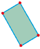 Ilustração. Retângulo com quatro lados e quatro vértices. 