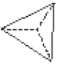 Ilustração. Uma pirâmide pequena com base de triângulo. 