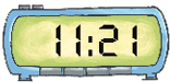 Ilustração C. Relógio digital indicando 11:21. 