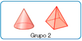 Ilustração. Cone e pirâmide.