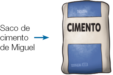 Ilustração. saco de cimento de Miguel: saco de cimento grande.