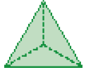 Ilustração. Uma pirâmide com base triangular. 
