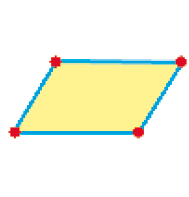 Ilustração. Paralelogramo com quatro lados e quatro vértices. 