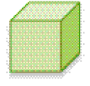 Ilustração. Um cubo verde.