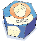 Ilustração. Caixa com formato de prisma com base hexagonal.