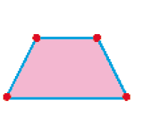 Ilustração. Trapézio com quatro lados e quatro vértices. 