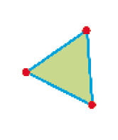 Ilustração. Triângulo com três lados e três vértices.