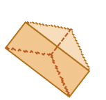 Ilustração. Um prisma com base triangular laranja.
