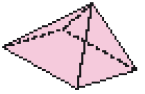 Ilustração. Uma pirâmide com base de quadrado. 