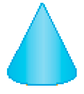Ilustração 2. Um cone azul. 