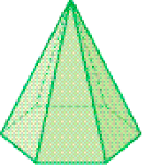 Imagem: Ilustração. Uma pirâmide com base hexagonal.  Fim da imagem.