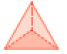 Imagem: Ilustração. Pirâmide com base triangular.   Fim da imagem.