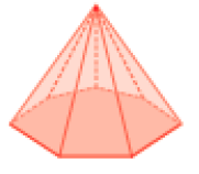 Imagem: Ilustração. Pirâmide bom base octogonal.  Fim da imagem.