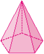 Imagem: Ilustração. Pirâmide com base pentagonal.  Fim da imagem.