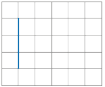 Imagem: Ilustração. Malha quadriculada. À esquerda há uma reta vertical ocupando três linhas.  Fim da imagem.