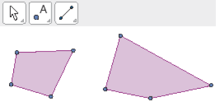 Imagem: Ilustração. Software. Na parte superior, botões. Abaixo, à esquerda, um quadrilátero roxo. À direita, um quadrilátero roxo grande.  Fim da imagem.