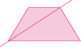 Imagem: Ilustração. Trapézio com a base maior do que o topo. No centro há uma reta diagonal, formando dois triângulos. Fim da imagem.