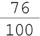 76 centésimos##<math><mfrac><mn>76</mn><mn>100</mn></mfrac></math>