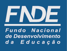 Imagem: Logotipo héfi-hêni-dê-eh. Na parte superior, a sigla héfi-hêni-dê-eh. Em seguida, um traço e o nome: Fundo Nacional de Desenvolvimento da Educação. Fim da imagem.