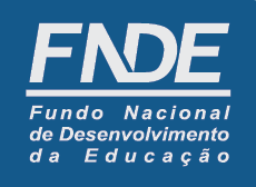 Imagem: Logotipo héfi-hêni-dê-eh. Na parte superior, a sigla héfi-hêni-dê-eh. Em seguida, um traço e o nome: Fundo Nacional de Desenvolvimento da Educação. Fim da imagem.