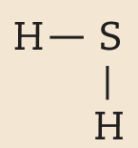 Imagem de fórmula estrutural representada por, na horizontal: letra H, traço, letra S. Na vertical, abaixo de S: traço, letra H.