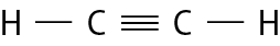 Esquema d. H, ligação simples com C, ligação tripla com C, ligação simples com H.