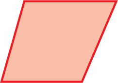 Figura geométrica. Polígono vermelho cujo contorno é formado por quatro linhas retas.