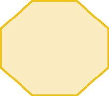 Figura geométrica. Figura com formato de octágono amarela.