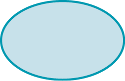 Figura geométrica. Figura oval azul.