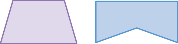 Figura geométrica. Representação de um polígono roxo com 4 lados.
Figura geométrica. Representação de um polígono azul com 5 lados. A figura se parece com uma bandeira típica de festa junina.