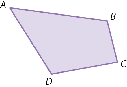 Figura geométrica, Quadrilátero ABCD.