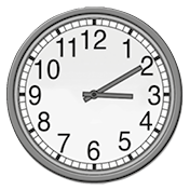 Ilustração. Relógio analógico marcando 3 horas e 10 minutos: ponteiro (menor) das horas marcando próximo do número 3 (entre 3 e 4), e ponteiro (maior) dos minutos mancando o número 2.