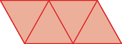 Figura geométrica. Planificação da superfície de um sólido composta por 4 triângulos equiláteros idênticos.