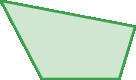 Figura geométrica. Quadrilátero verde, em que os quatro lados não são paralelos entre si.