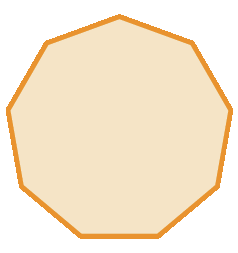 Figura geométrica. Polígono de nove lados com mesma medida de comprimento.