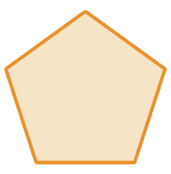 Figura geométrica. Polígono de cinco lados com mesma medida de comprimento.