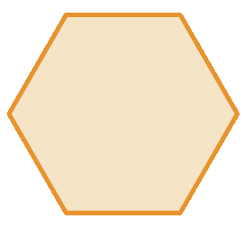 Figura geométrica. Polígono de seis lados com mesma medida de comprimento.