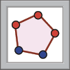 Print da ferramenta Geogebra Classic: comando que tem formato de um polígono de 5 lados.
