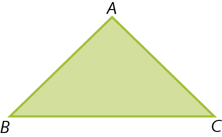 Ilustração. Triângulo verde ABC.