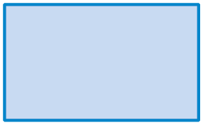 Ilustração. Retângulo azul. Usando um quadradinho como unidade de medida de área, tal figura pode ser construída com 15 quadradinhos.