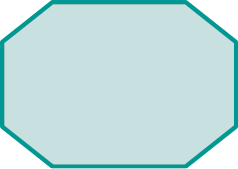 Figura geométrica: figura plana azul com 8 lados.