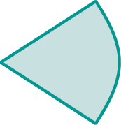 Figura geométrica: figura plana azul, que se assemelha a planificação de um cone.