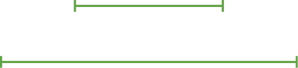 Ilustração: Dois segmentos de reta verdes, paralelos. O segmento de reta de cima tem medida de comprimento menor que a medida do segmento de baixo.