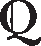 símbolo representado pela letra Q maiúscula que indica o conjunto dos números racionais