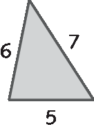 a: triângulo acutângulo de lados 5, 6 e 7.