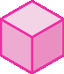 Figura geométrica. Cubo rosa
