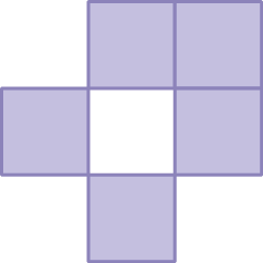 Ilustração. Imagine um quadrado dividido em 9 quadradinhos roxos numerados de 1 a 9, da direita para a esquerda e de cima para baixo. Estão pintados de roxo, na primeira linha, o segundo e o terceiro quadradinhos. Estão pintados de roxo, na segunda linha, o primeiro e o terceiro quadradinhos. Na última linha, apenas o segundo quadradinho esta pintado de roxo.