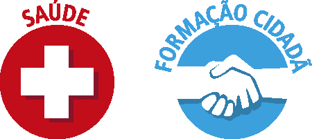 Ícones dos temas Saúde e Formação cidadã