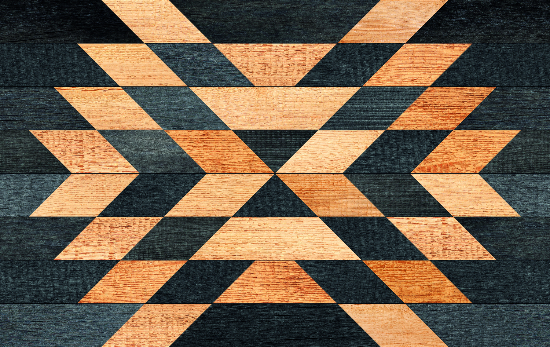 Fotografia. Retângulo preto na horizontal com quatro fileiras de paralelogramos na cor laranja na parte superior e quatro fileiras na parte inferior.
