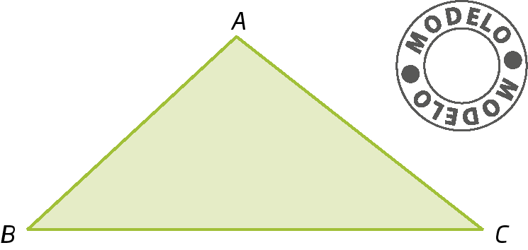 Figura geométrica. Modelo. Triângulo ABC.